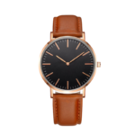 Quartz Analog Wrist Watch with Leather Strap – 40 mm