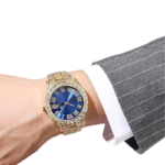 Unisex Quartz Watch with Date Display – Gold-Tone Metal Strap - Image 8