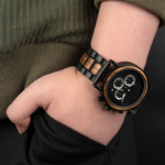 Quartz Analog Wooden Wrist Watch for Men – 44 mm - Image 3