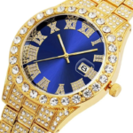 Unisex Quartz Watch with Date Display – Gold-Tone Metal Strap - Image 2