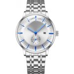 Men’s Analog Quartz Watch with Date – Stainless Steel Bracelet, 41 mm Dial