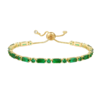 Gold Tone Adjustable Tennis Bracelet with Cubic Zirconia – 10 Inches