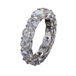 Sterling Silver Eternity Band Ring with Moissanite Stones – 5 mm