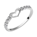 Silver Tone Hollow Heart Ring with Alloy Metal – Size 8