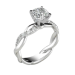 Silver Tone Chunky Band Ring with Cubic Zirconia – Size 7