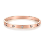 Stainless Steel Hinged Bangle Bracelet – 7.5 in, Yellow Tone