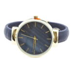 Women’s Quartz Watch – 36 mm Dial, Navy Leather Bangle Strap, Analog Display - Image 2