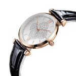 Women’s Analog Quartz Watch – Four-Leaf Clover Dial, Black Leather Strap, 30 m Water-Resistant - Image 4