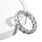 Sterling Silver Eternity Band Ring with Moissanite Stones – 5 mm - Image 2