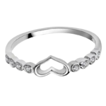 Silver Tone Hollow Heart Ring with Alloy Metal – Size 8 - Image 3