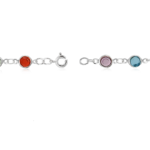 Silver Tone Multi-Color Crystal Chain Link Bracelet – 7.5 in - Image 2