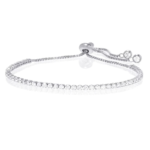 Gold Plated Adjustable Tennis Bracelet with Crystal Accents – 7.25 inches - Image 5