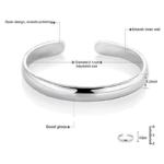 Sterling Silver Adjustable Bangle Bracelet – Solid Band, 7 Inches - Image 3