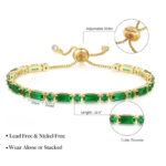 Gold Tone Adjustable Tennis Bracelet with Cubic Zirconia – 10 Inches - Image 5