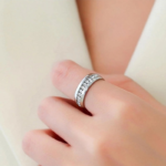 Stainless Steel Ring with Synthetic Cubic Zirconia – Silver Tone - Image 4