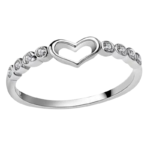 Silver Tone Hollow Heart Ring with Alloy Metal – Size 8 - Image 2