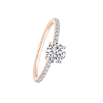 Rose Gold Tone Band Ring with Stone Accent – Size 7 - Image 3