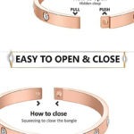 Stainless Steel Hinged Bangle Bracelet – 7.5 in, Yellow Tone - Image 4