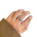 Sterling Silver Eternity Band Ring with Moissanite Stones – 5 mm - Image 4