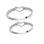 Silver Tone Hollow Heart Ring with Alloy Metal – Size 8 - Image 5