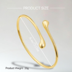 Gold Tone Adjustable Arm Cuff Bracelet – Upper Arm Band - Image 4