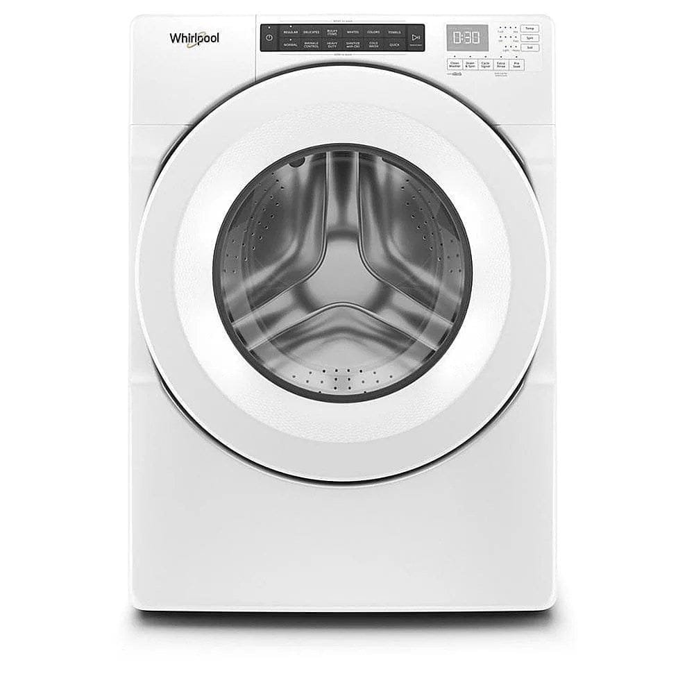img-3116.jpg Whirlpool – 4.3 Cu. Ft. High Efficiency Stackable Front Load Washer with 35 Cycle Options – White - Image 1